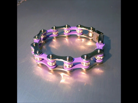 Motorcycle Chain Chain Bracelet Sparkles Purple