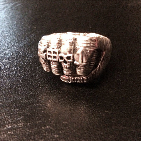 Sterling Silver Fist Ring with Rings