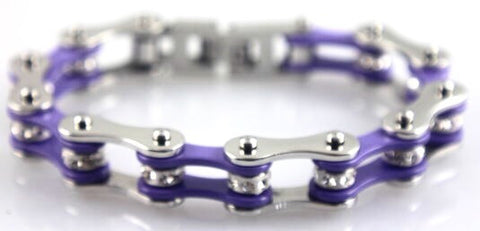 Sparkle Purple Motorcycle Chain Bracelet Bling Bling!