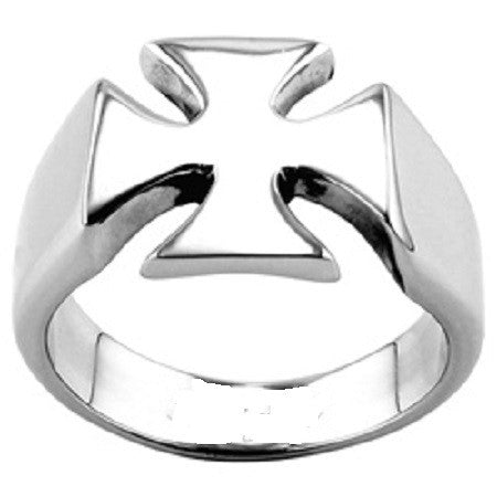 MALTESE CROSS RING IN STAINLESS STEEL