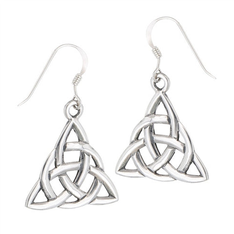 CelticTrinity Knot Earrings in Sterling Silver Highly Detailed