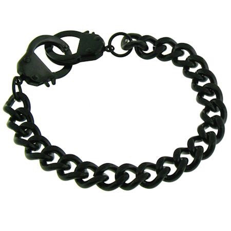 Handcuff Bracelet in Black Stainless Steel
