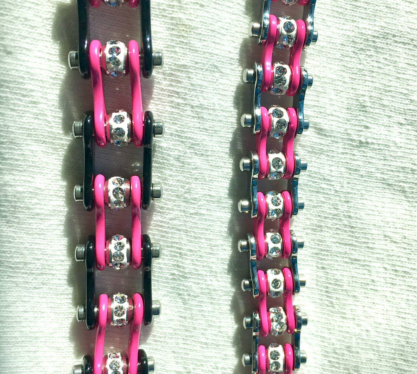 NEW MINI MINI Pink & Stainless Steel Chain Bracelet