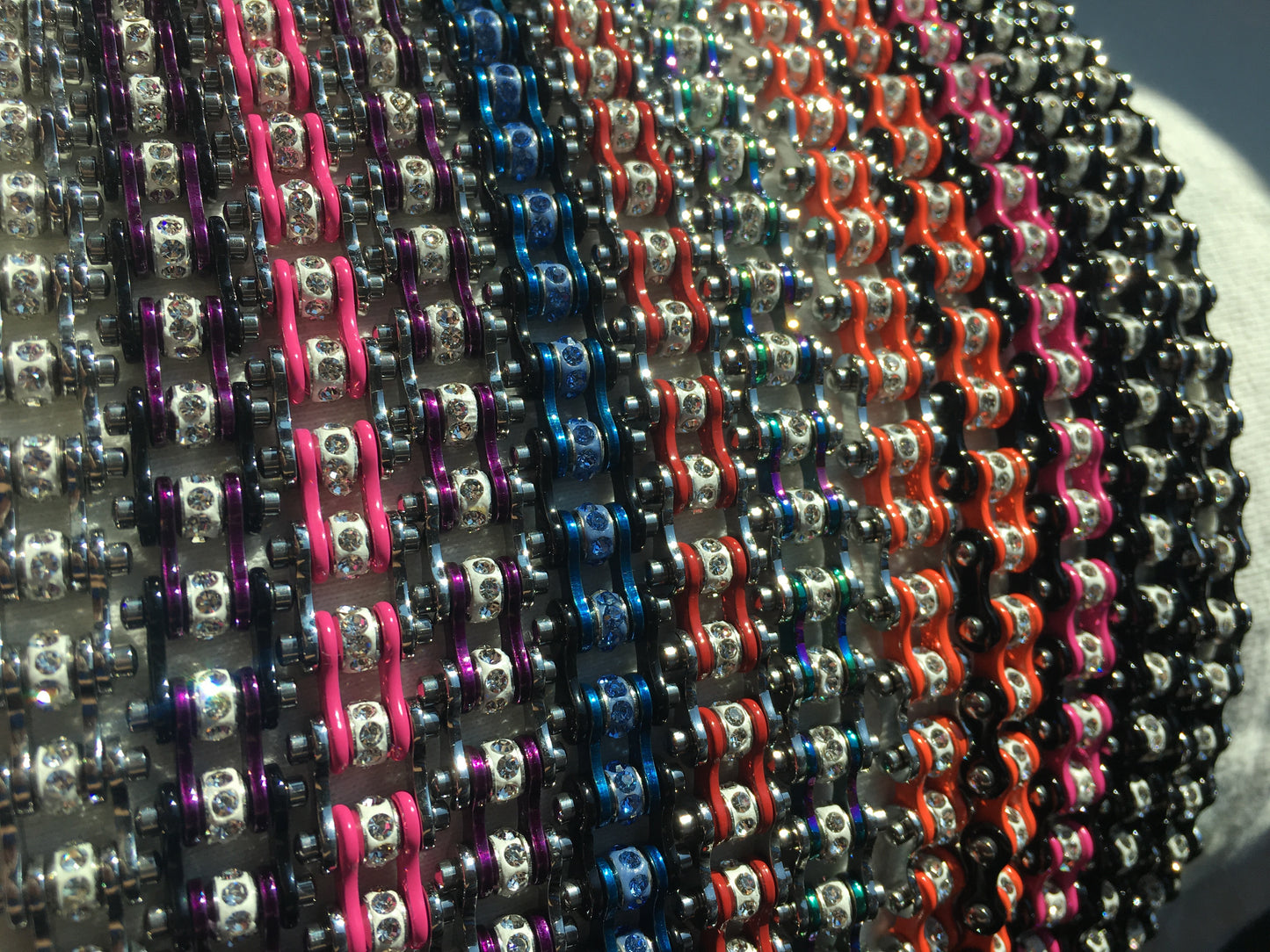 Mini Mini Orange & Black Sparkle Chain Bracelet New Tennis