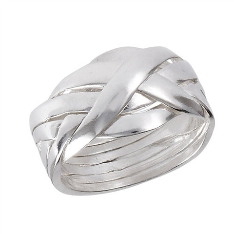 6 Piece Puzzle Ring in Sterling Silver