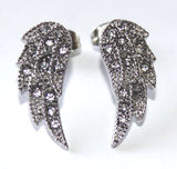 Wings that Sparkle in The Sun Stainless Steel Earrings Studs