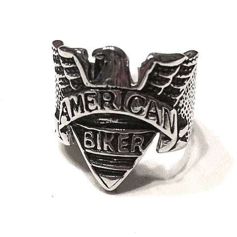 American Biker RIng in Stainless Steel