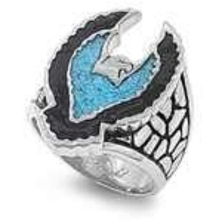 EAGLE TURQUOISE RING IN Stainless Steel MENS