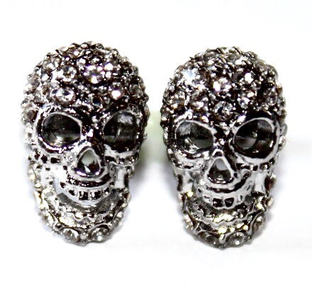 Sparkle Skull Stud Earrings in Stainless Steel