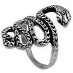 Snake Ring Long and Swirly made from 316l Stainless Steel