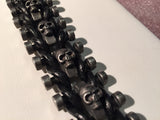 Leather and Gun Metal Stainless Steel Bracelet adjustable size buckle clasp