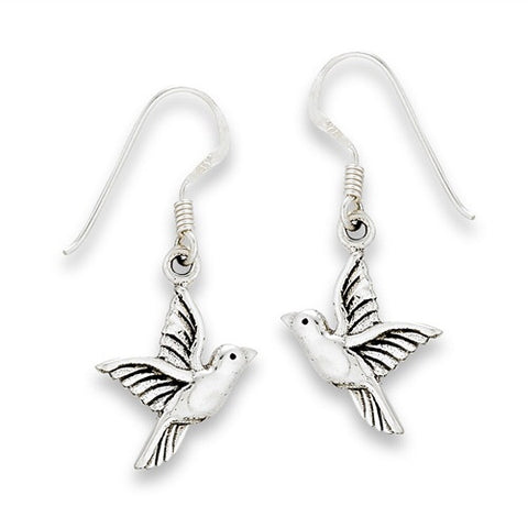 Humming Bird Earrings in Sterling Silver Dainty
