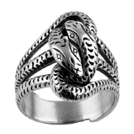 Double Snake Ring in Stainless Steel