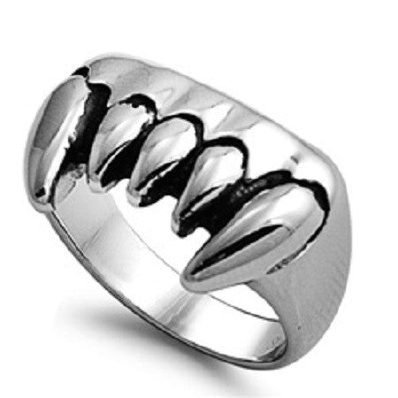 Fang Teeth Ring in Stainless Steel Men's Vampire Fangs
