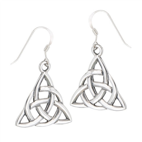 CelticTrinity Knot Earrings in Sterling Silver Highly Detailed