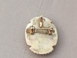 Bev Etsate Zuni Pin/Pendant Sterling Silver Coral Onyx Bear