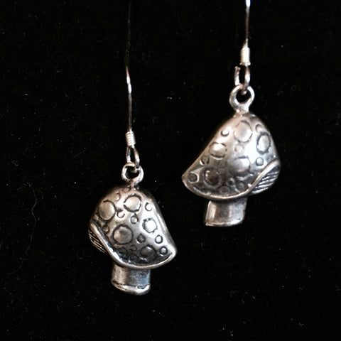 Mushroom Earrings in Sterling Silver .925