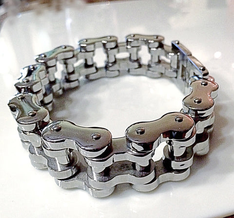 HUGE BIKE CHAIN IN STAINLESS STEEL HEAVY WEIGHT