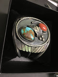 Coral and Turquoise Vintage Cuff Bracelet