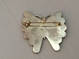 Vintage Inlaid Butterfly Pin Turquoise, Spiny Oyster, Mother of Pearl