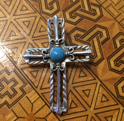 Turquoise And Sterling Cross