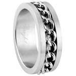 THIN CHAIN SPINNER RING IN STAINLESS STEEL
