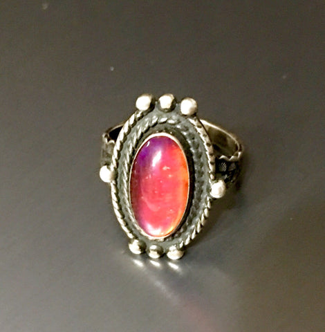 Dragon Glass and Sterling Vintage Ring sz6