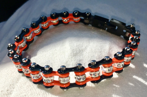 Mini Mini Orange & Black Sparkle Chain Bracelet New Tennis