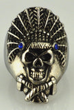 Indian Ring with White , Red, Blue Headdress