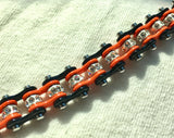 Mini Mini Orange & Black Sparkle Chain Bracelet New Tennis