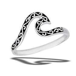 Wave Ring Filigree Celtic Knot In Sterling Silver