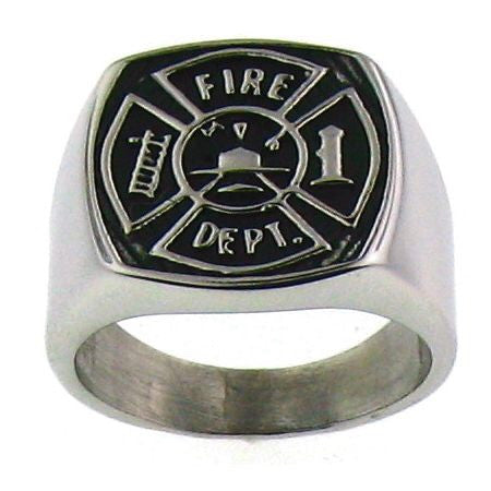 Firefighter Emblem Ring in Stainless Steel