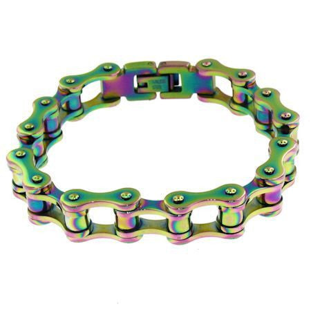 Multi Colored Motorcycle Chain Bracelet