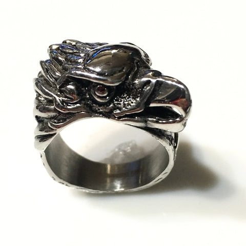 Detailed Eagle's Beak Ring in Stainless Steel